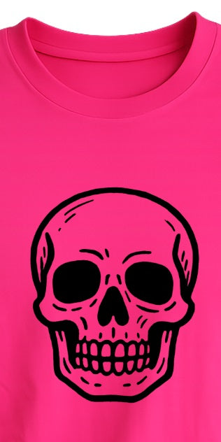 Hand-Printed Skull T-Shirt – Block Print Gothic Streetwear