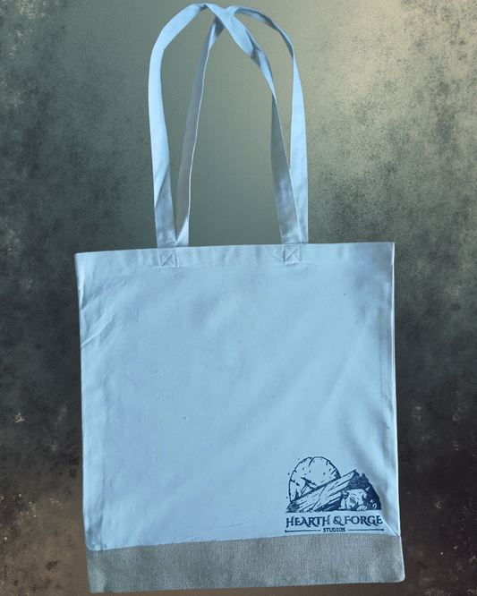 Hand-Printed Skull Tote Bag