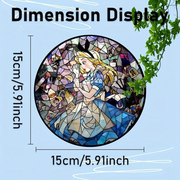Alice in Wonderland Suncatcher - Stained Glass Style Window Art 15cm