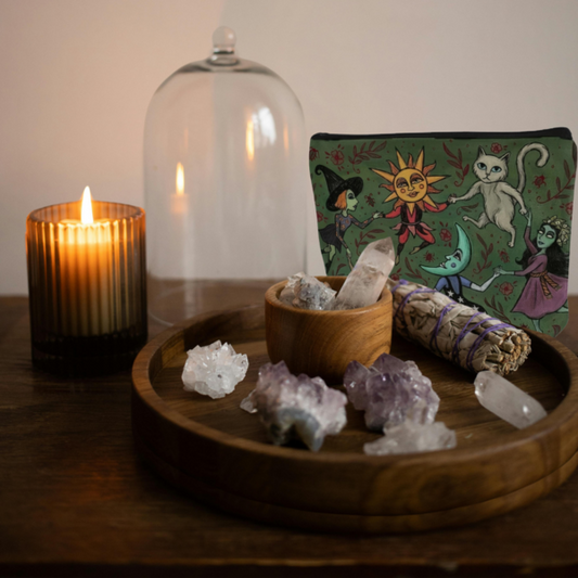 Magic Ring Around the Rosie Makeup Bag - Witchy Cosmetic Pouch