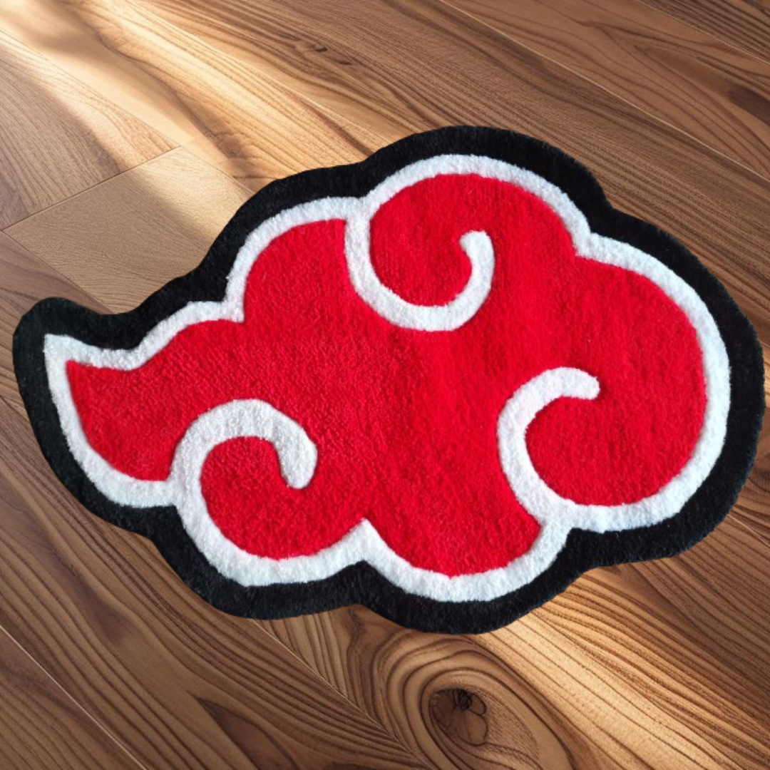 Naruto Handmade Tufted Rug - Akatsuki Design Wool Rug 102x69cm