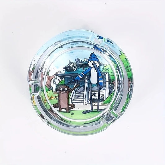 Regular Show Glass Ashtray -Mordeca i Rigby Smoking Accessory