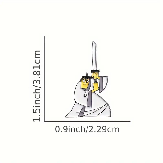 Samurai Jack Pin - Warrior Sword Ready Enamel Badge