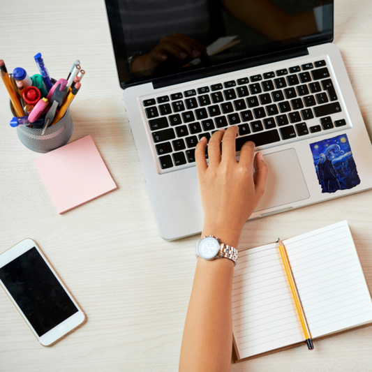 Geralt Van Gogh Style Sticker - Witcher Starry Night Art