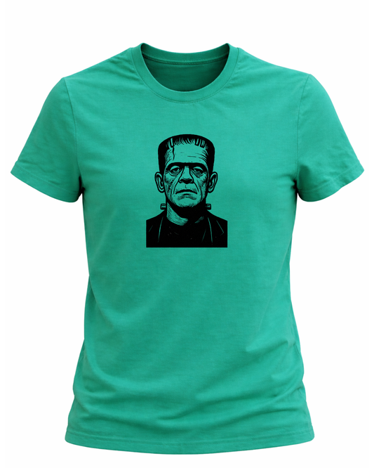Linocut Frankenstein T-Shirt | Horror Block Print Tee by Bangarang Crafts