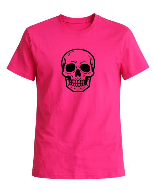 Hand-Printed Skull T-Shirt – Block Print Gothic Streetwear