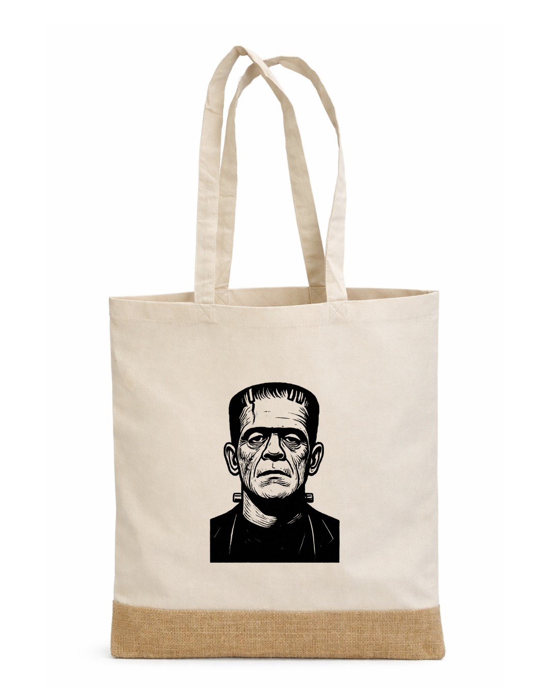 Hand-Printed Frankenstein Tote Bag