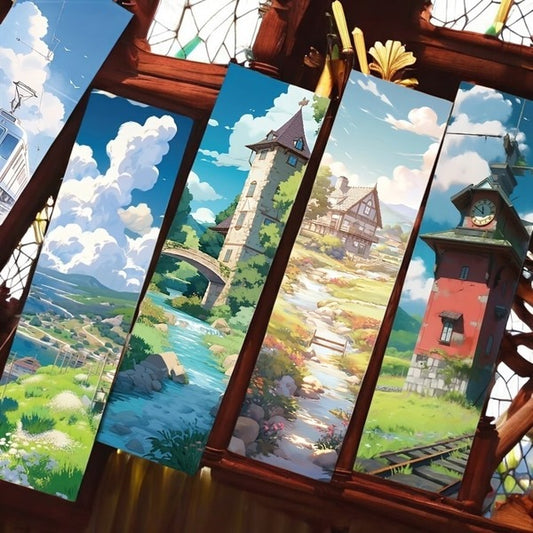Anime Scenery Bookmark Blind Pack - Set of 5 Studio Ghibli Style