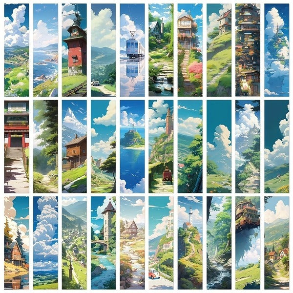 Anime Scenery Bookmark Blind Pack - Set of 5 Studio Ghibli Style