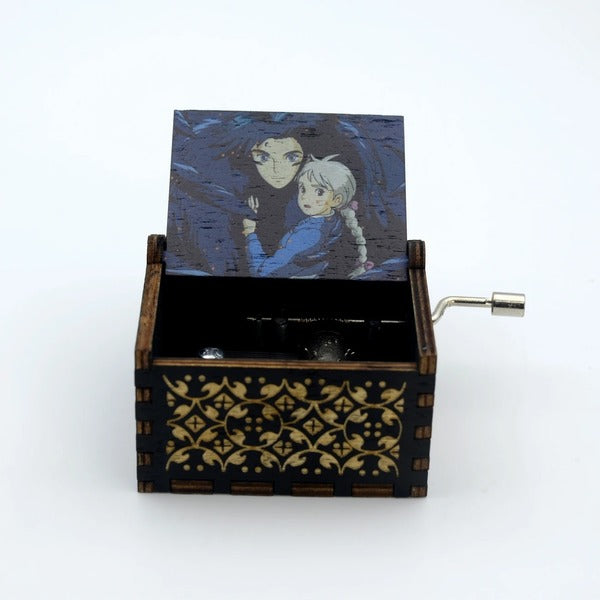 Ghibli Howl's Moving Castle Hand Crank Music Box - Wooden Collectible