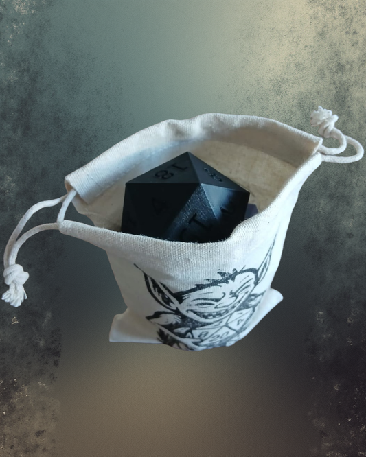 Hand-Printed Goblin Dice Bag