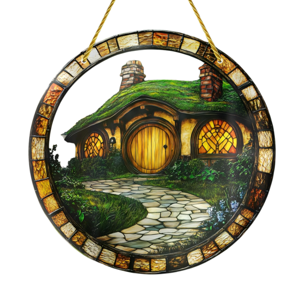 Lord of the Rings Hobbit Hole Suncatcher - LOTR Shire Cottage 20cm