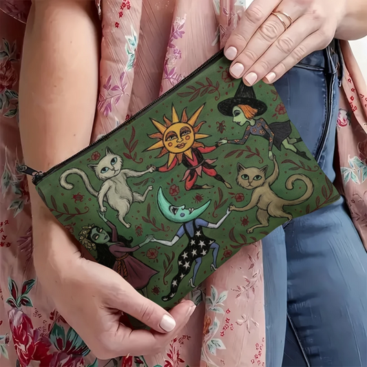 Magic Ring Around the Rosie Makeup Bag - Witchy Cosmetic Pouch