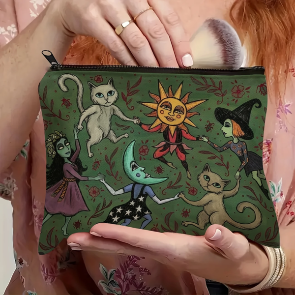 Magic Ring Around the Rosie Makeup Bag - Witchy Cosmetic Pouch
