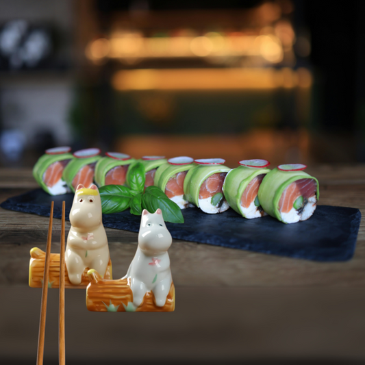 Moomin Chopstick Rests Set - Ceramic Moomin & Snorkmaiden Pair