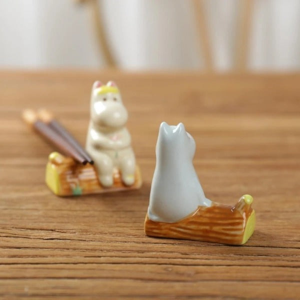 Moomin Chopstick Rests Set - Ceramic Moomin & Snorkmaiden Pair