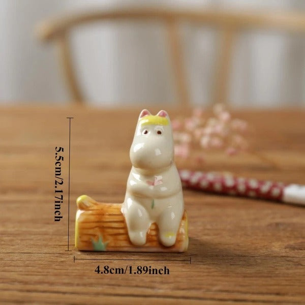 Moomin Chopstick Rests Set - Ceramic Moomin & Snorkmaiden Pair