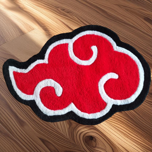 Naruto Handmade Tufted Rug - Akatsuki Design Wool Rug 102x69cm