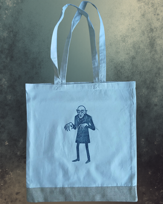 Hand-Printed Nosferatu Tote Bag