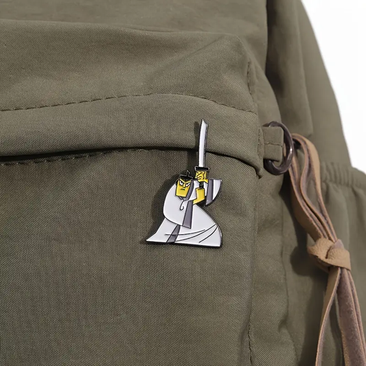 Samurai Jack Pin - Warrior Sword Ready Enamel Badge