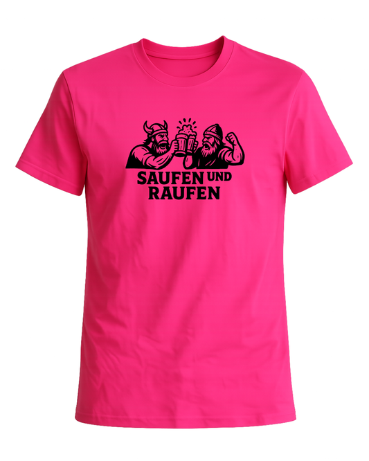 Hand-Printed "Saufen und Raufen” Viking T-Shirt