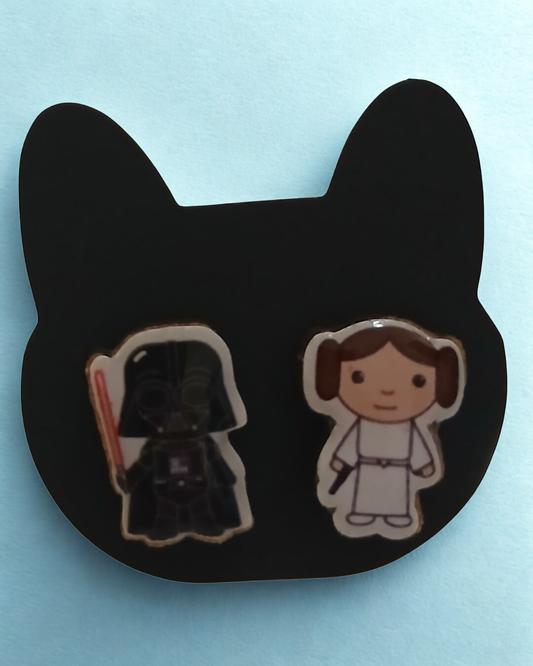 Star Wars–Inspired Darth Vader & Princess Leia Earrings