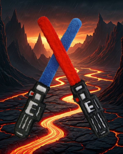 Star Wars Tufted Keyboard Rest - Lightsaber Design Wool Wrist Support