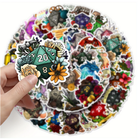 D20 Gaming Dice Stickers - RPG Fantasy Blind Pack 5 Set