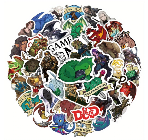 D&D Stickers Dungeons Dragons - Fantasy RPG Blind Pack 5