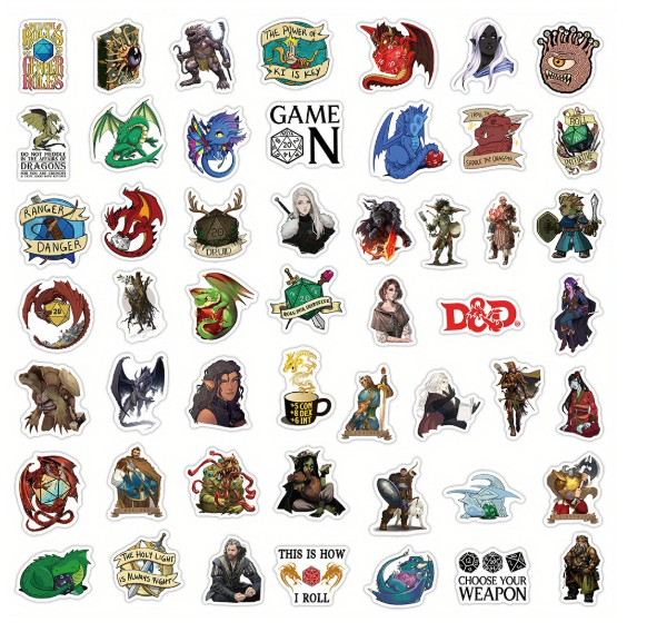 D&D Stickers Dungeons Dragons - Fantasy RPG Blind Pack 5