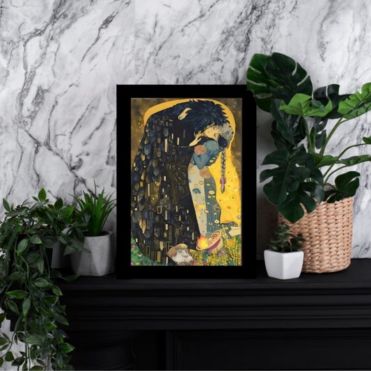 Studio Ghibli Canvas Art Print - Howl's Castle Kiss Poster 30x45cm