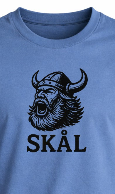 Hand-Printed Viking “SKÅL” T-Shirt