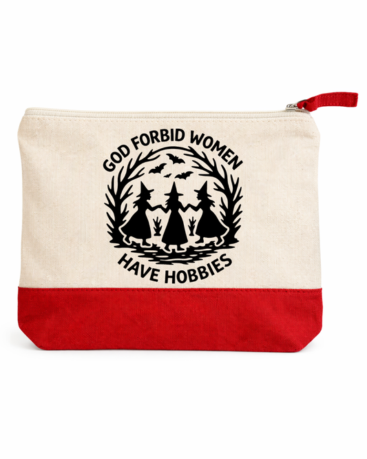 Hand-Printed “God Forbid Women Have Hobbies” Witches Dancing Red