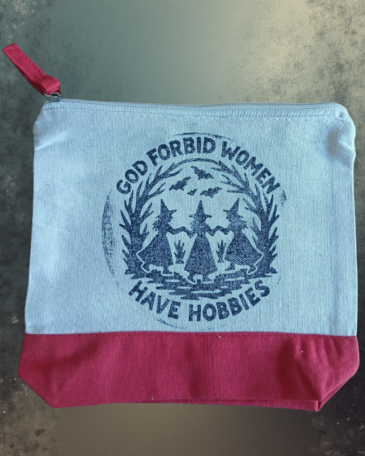 Hand-Printed “God Forbid Women Have Hobbies” Witches Dancing Red